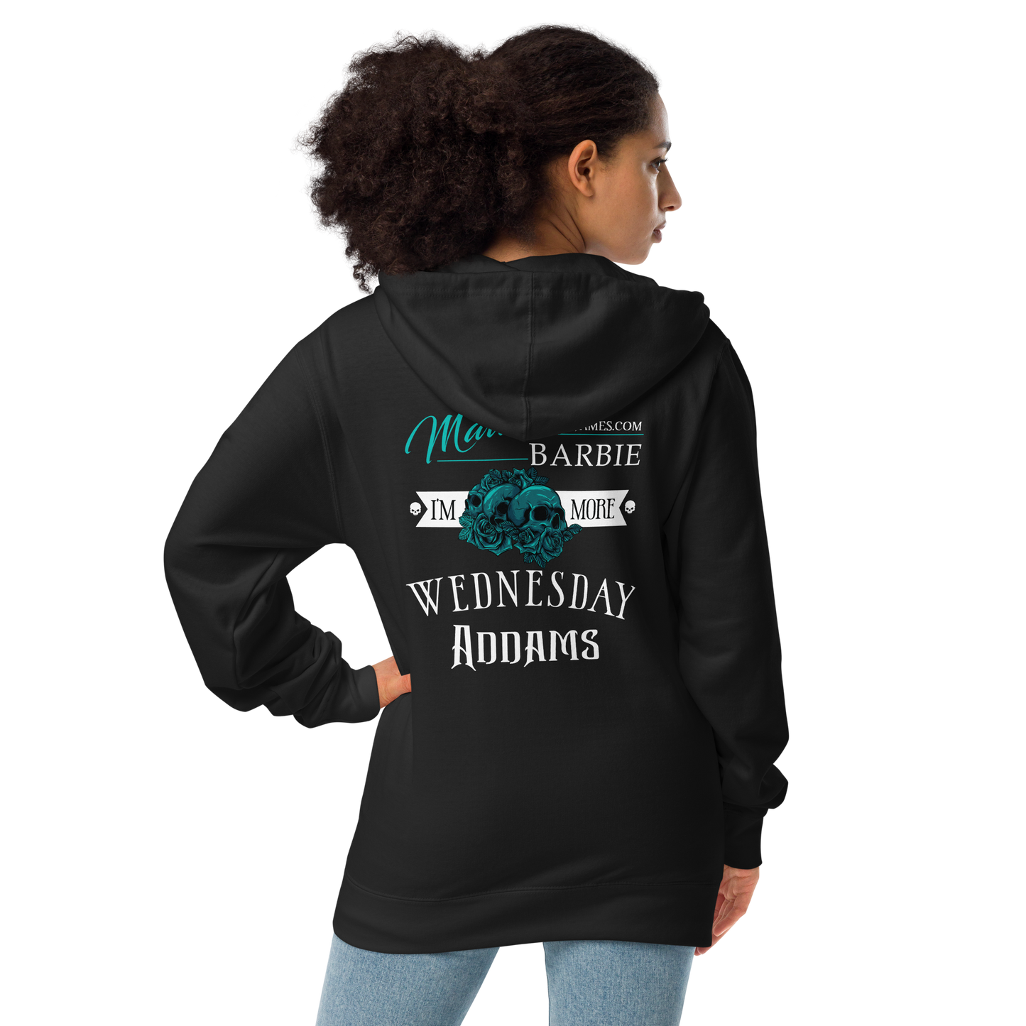 Wednesday Unisex Fleece Zip Up Hoodie