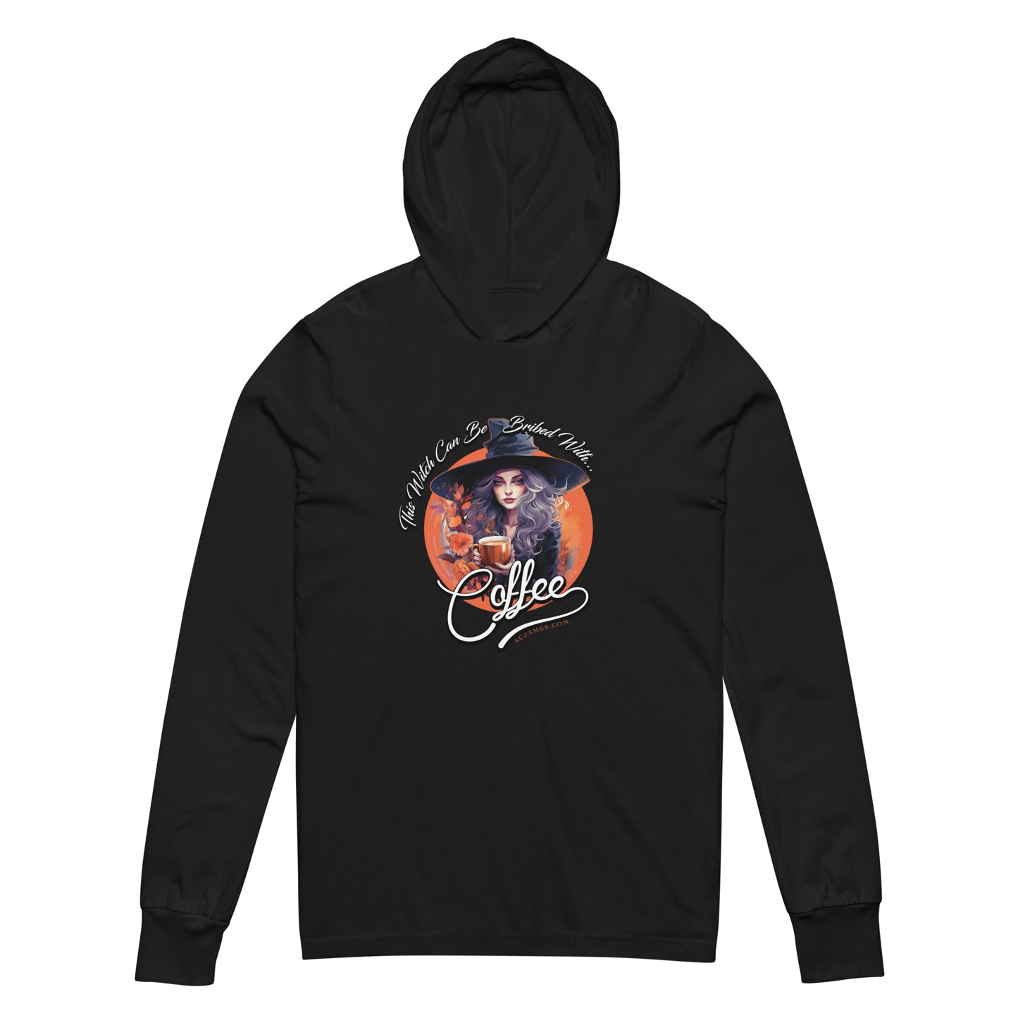 This Witch Can Be Bribed With Coffee Hooded Long-Sleeve Tee