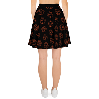 Nerd Meets Curvy Orange Rose Skater Skirt
