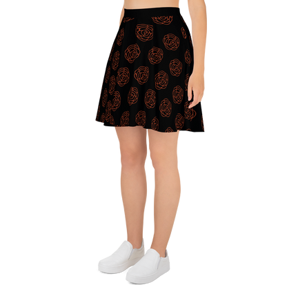 Nerd Meets Curvy Orange Rose Skater Skirt