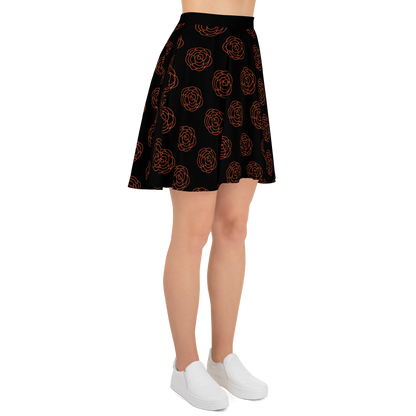 Nerd Meets Curvy Orange Rose Skater Skirt